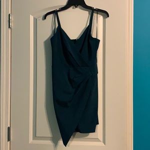 Emerald cocktail dress.